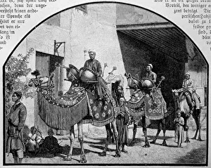 Digital Restoration Artwork Prints: Head of a pilgrimage caravan setting out for Mecca