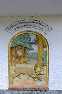 Prints of Healing spring, spring, primus spring, St. Primus, Mineralwasser, Bad Adelholzen, Chiemgau, Upper Bavaria, Bavaria, Germany Primus Prints: Healing Spring, Bad Adelholzen, Germany Print