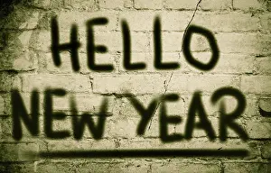 Christmas Background Image Prints: Hello New Year Concept