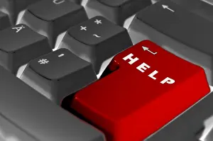 Computer Keyboard Key Prints: Help Key on the Keyboard of a Computer