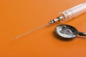 Addictive Drug Use Prints: Heroin needle, instruments
