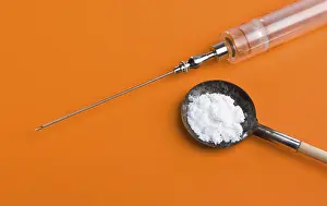 Addictive Drug Use Prints: Heroin needle, instruments