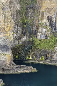 Hidden Waterfall Scotland Prints: Hidden waterfall, Elephant Cliffs