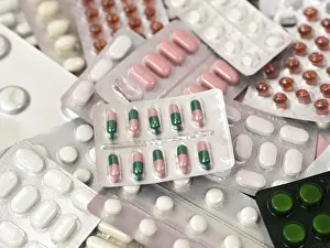 Medical Care Packaging Design Prints: High angle foils pills