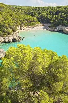 Spanish Holiday Destination Prints: High angle view of Cala Mitjana