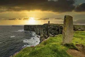 Kitchener Memorial Orkney Islands Prints: High above the cliffs, the Kitchener Memorial