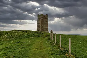 Steep Cliff Coastline UK Prints: High above the cliffs, the Kitchener Memorial
