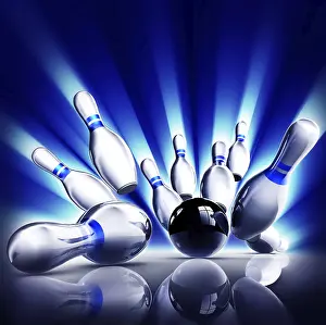 Modern Architecture Design Prints: high resolution 3D rendering of bowling pins