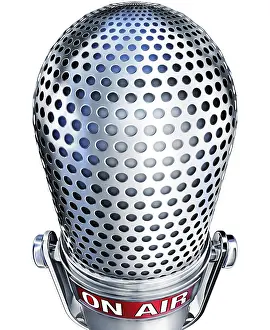 Dark Studio Shot Prints: high resolution 3D rendering of a microphone
