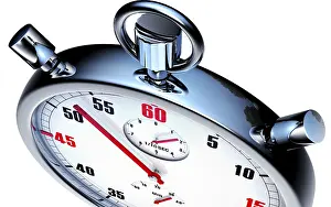 Deserted Clock Scene Prints: high resolution 3d rendering of a stopwatch