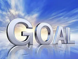 Computer Graphic Image Prints: high resolution rendering of a goal icon