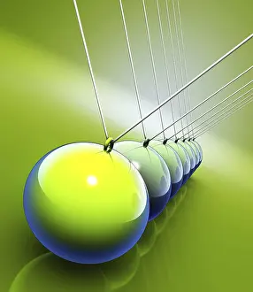 Symbolic Picture Art Prints: High resolution rendering of a green pendulum