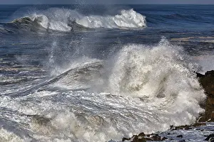 Deserted Atlantic Ocean Prints: High waves in the Atlantic, spray