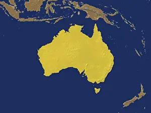 Graphic Illustration Prints: Highlighted map of Australia