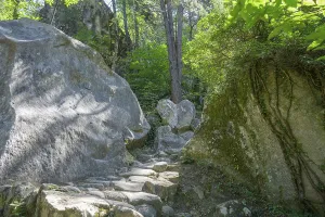 Sandstone Labyrinth France Prints: Hiking trail to the Gres d'Annot sandstone labyrinth
