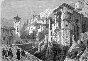 Old Town Illustration Prints: In the historic centre of Granada