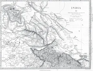 Mountainous Landscape Artwork Prints: A map of India for the diffusion of useful knowledge