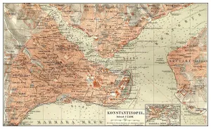 Framed Print : Historic Map of Constantinople Print, 19th Century Framed Print : Historic Map of Constantinople Print, 19th Century