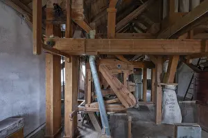 European Historic Sites Prints: Historic plansifter in a former corn mill
