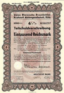 Historic Security Print, 1000 Reichsmarks