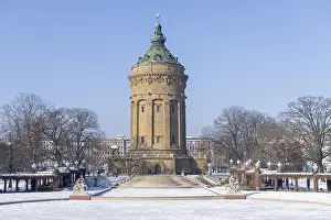 Prints of Historic water tower of Mannheim at Friedrichsplatz in winter, snow, Baden-Wurttemberg, Germany Historic water tower of Mannheim at Friedrichsplatz in winter, snow, Baden-Wrttemberg, Germany Mannheim Prints: Historic Water Tower Print - Mannheim, Germany