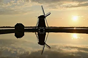 Smock Mill Photography Prints: Historic windmill in the light of the setting sun