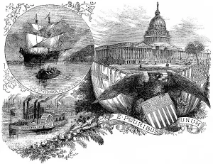 Old American Architecture Prints: Historical drawing from the U.S