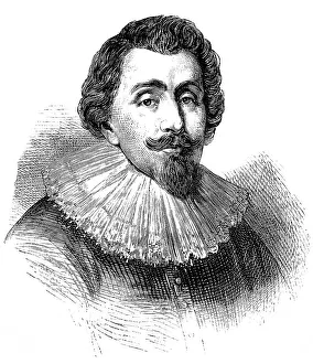 Historical Print of Cecil Calvert, Founder of Maryland Colony