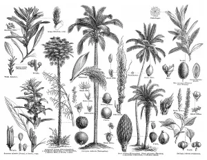 Palm Tree Illustration Prints: Historical graphic representation