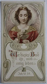 Christian Faith Image Prints: Holy picture, whoever eats this bread will live forever