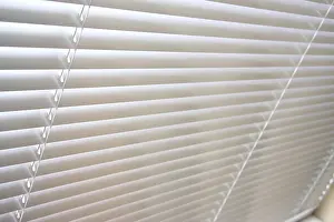 Deserted Window Prints: Horizontal blinds as a background