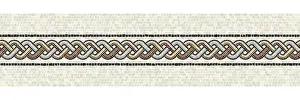 Mosaic Border Tiles Prints: Horizontal border mosaic tiles, vector pattern