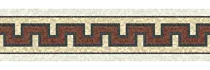 Mosaic Border Tiles Prints: Horizontal border mosaic tiles, vector pattern