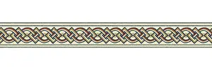 Mosaic Border Tiles Prints: Horizontal border mosaic tiles, vector pattern