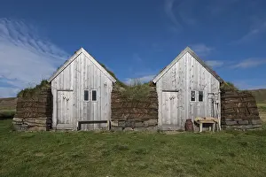 Iceland Prints: Horse Stable and Tool Shed Print, Lytingsstaoir, North Iceland