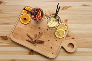 Fruit Cocktail Prints: Hot fruit drinks, raspberry with orange tea and pear with lime