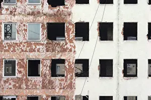 German Construction Work Prints: House facade at a construction site