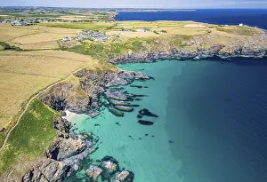 Drone Photography Cornwall Prints: Housel Bay Cliffs from a drone