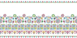 Hungarian Embroidery Pattern Prints: Hungarian vector embroidery pattern for borders