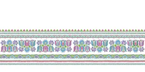 Ornamental Plant Structure Prints: Hungarian vector embroidery pattern for borders