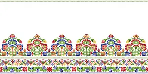 Hungarian Embroidery Pattern Prints: Hungarian vector embroidery pattern for borders