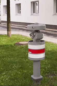 Deserted Residential House Prints: Hydrant, opened, at a residential building