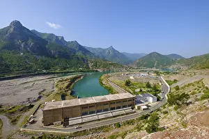 Prints of Hydroelectric power station at dam of the Koman Dam, Drin River, Koman, Qark Shkodra, Albania Albania Prints: Koman Dam Hydroelectric Power Station Print, Albania