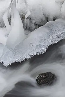 Northern Europe Ice Formations Prints: Ice formations on a flowing stream