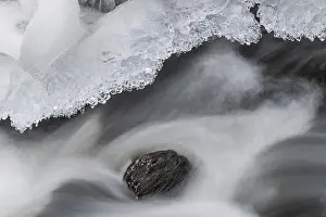 Nordic Winter Landscapes Prints: Ice formations on a flowing stream