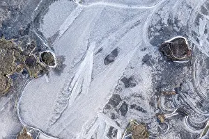 Ice Structures Prints: Ice structures in a puddle of water