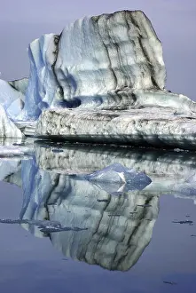 Glacier Lake Reflection Prints: Iceberg reflected in the water