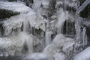 Frozen Creek Prints: Iced-over stream, ice formations