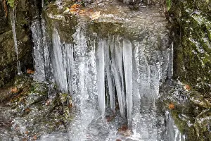 Icy Rock Face Prints: Icicles on a rock wall