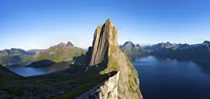 Segla Mountain Norway Prints: Iconic mountain Segla with steeply sloping cliffs